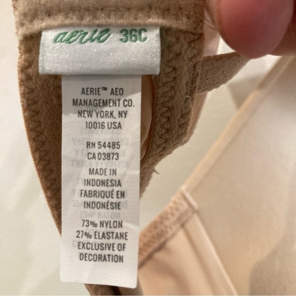 AERIE Sz 36C Wireless Light Padding Adjustable Straps Hook & Eye Closure Bra NWT - Picture 4 of 11